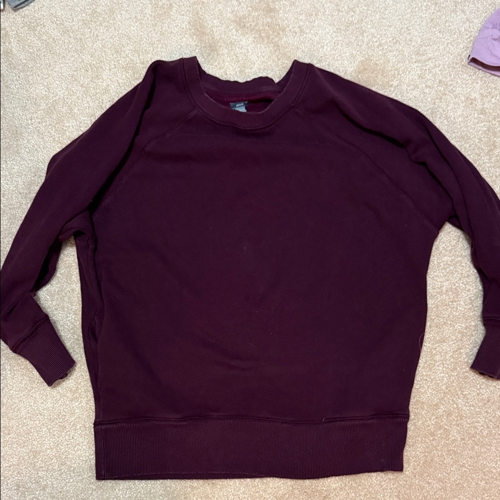 Aerie Deep Red Fleece-Lined Sweatshirt